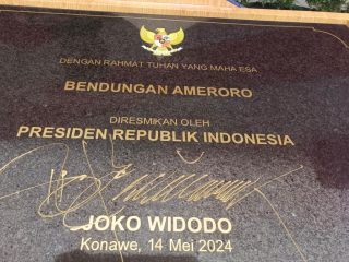 Telan Anggaran 1,5 T, Presiden Jokowi Resmikan Bendungan Ameroro 